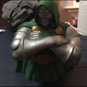 Dr. Doom plastic piggy bank